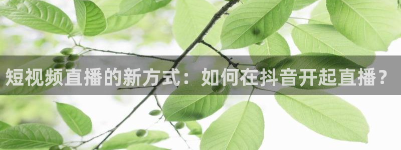 球神直播官网：短视频直播的新方式：如何在抖音开起直播？
